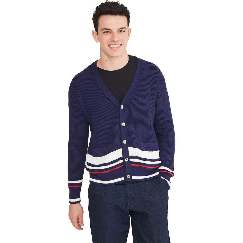 ✨State Cashmere V-Neck Button Down Cashmere Navy Sz XL Cardigan with Pockets✨